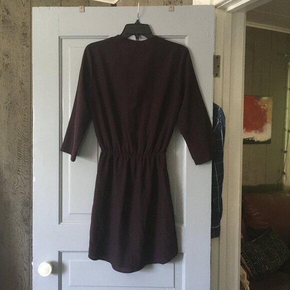 Eggplant Button Down Mini Dress | S - Picture 3 of 5